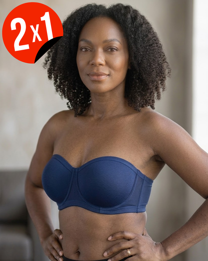 Sujetador Bandeau Sin Tirantes con Copas Moldeadas y Banda Ancha (OFERTA 2X1)®
