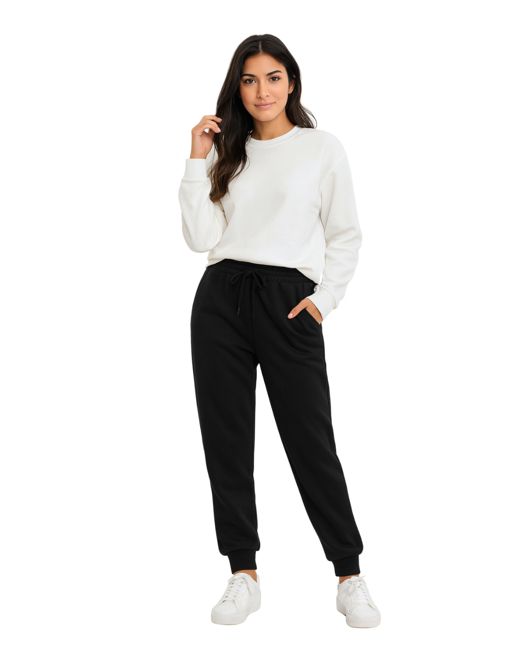 Pantalones de Chándal Holgados con Forro Polar para Mujer