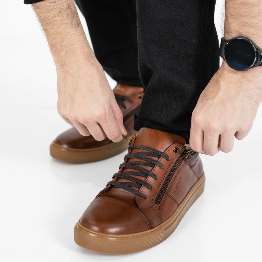 Zapatillas casual de piel con cremallera®