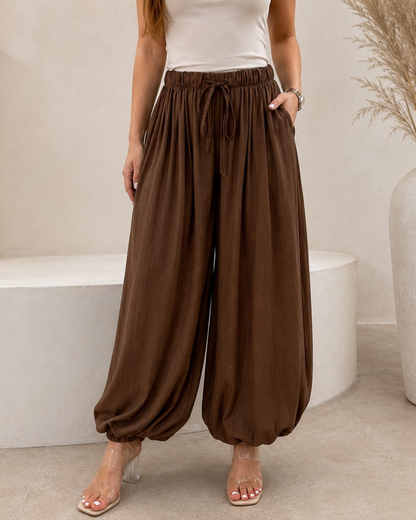 Pantalón Bombacho Fluido con Cintura Ajustable®