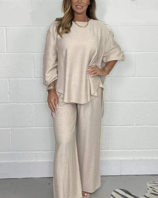 Conjunto Casual Tokio con Blusa y Pantalón Ancho