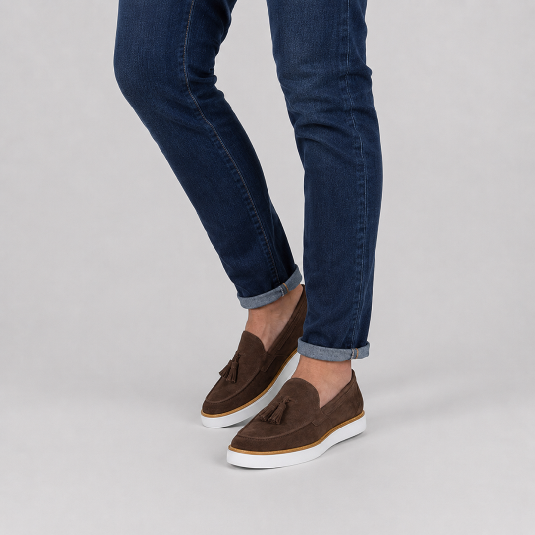 Mocasines casual de ante con borlas
