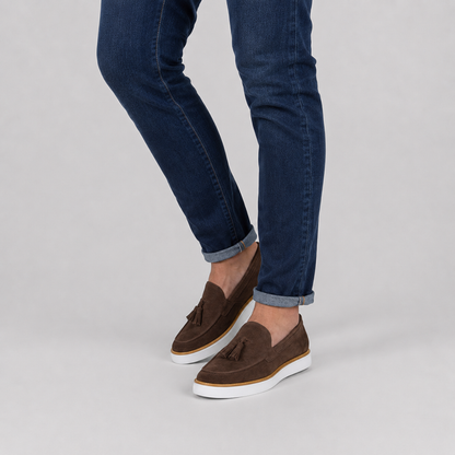 Mocasines casual de ante con borlas