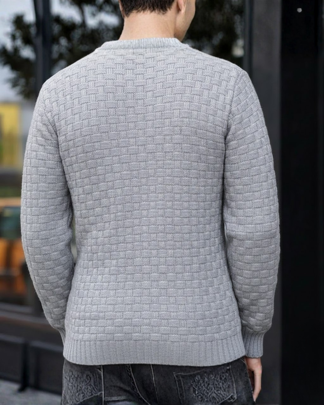 Sueter de Punto Premium con Cuello Elevado y Estructura Reforzada Para Hombre