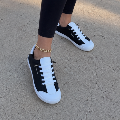 Zapatillas Casual de Mujer con Cordones y Puntera Estructurada