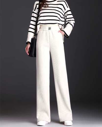 Pantalones de Pierna Ancha y Rayas