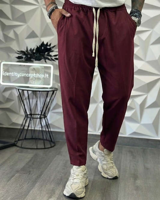 Pantalón Casual de Corte Relajado con Cintura Elástica Para Hombre