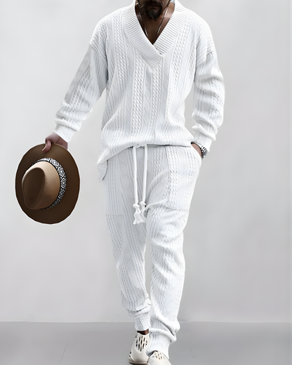Conjunto de Dos Piezas con Textura Jacquard de Trenzado para Hombre®