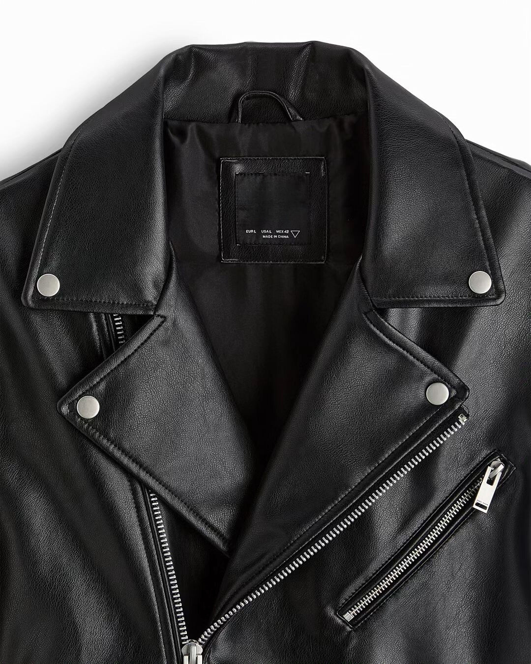 Chaqueta Clásica de Cuero con Solapa para Hombres