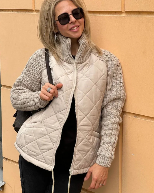 Abrigo de manga larga casual con ajuste de cremallera para mujer®