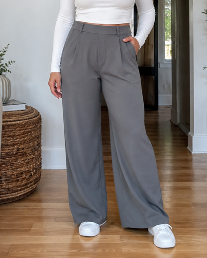 Pantalón de Vestir Elástico de Pierna Recta®