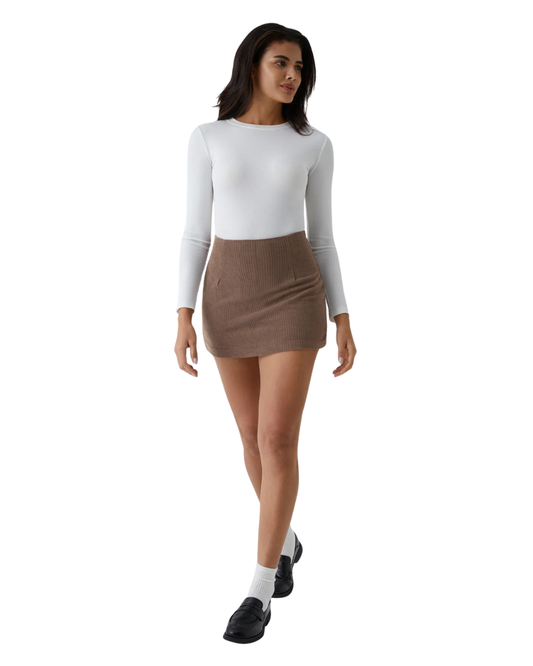Minifalda de pana con cintura alta y corte en A para mujer®