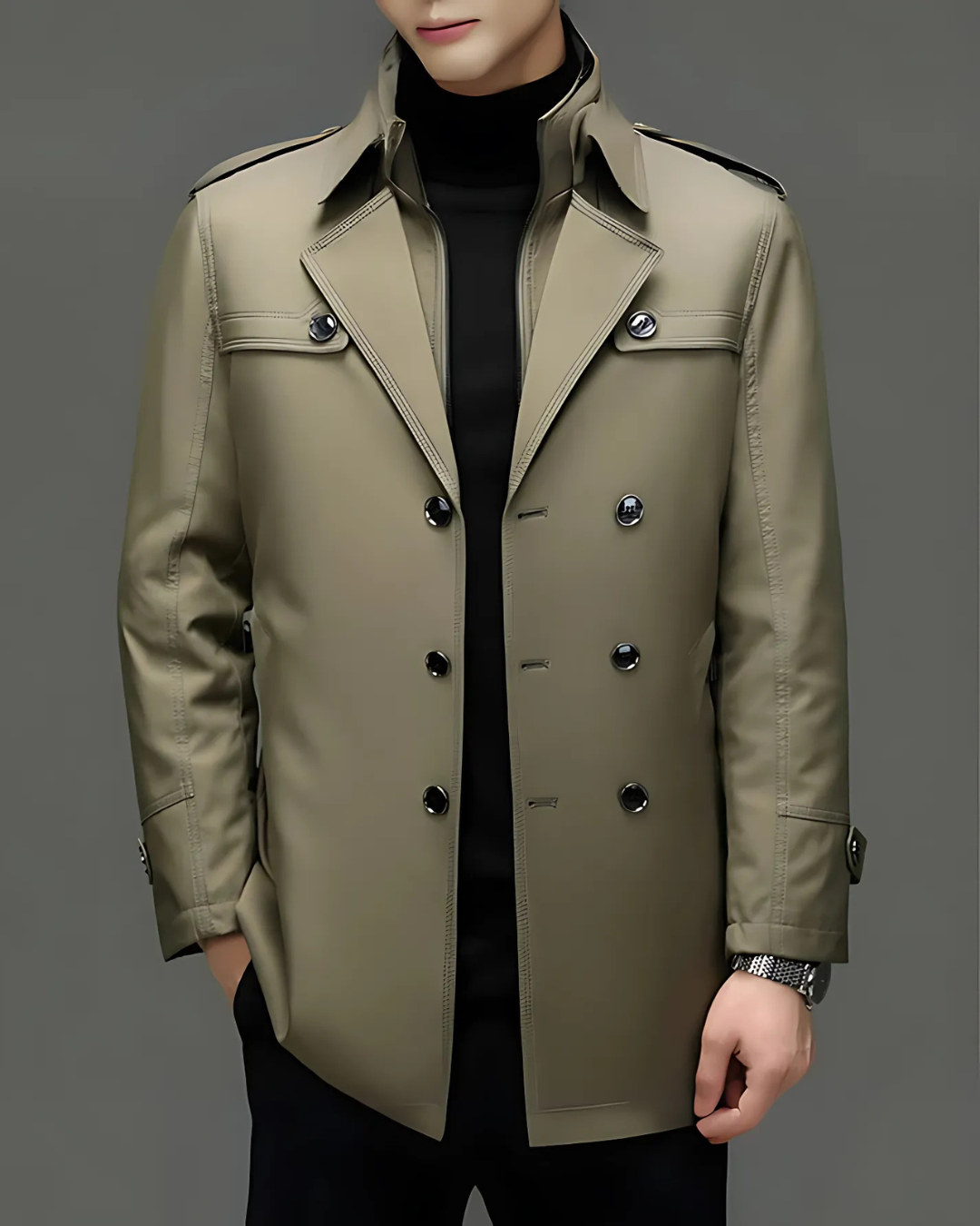 Chaqueta Clásica de Longitud Media con Forro Desmontable para Hombre®