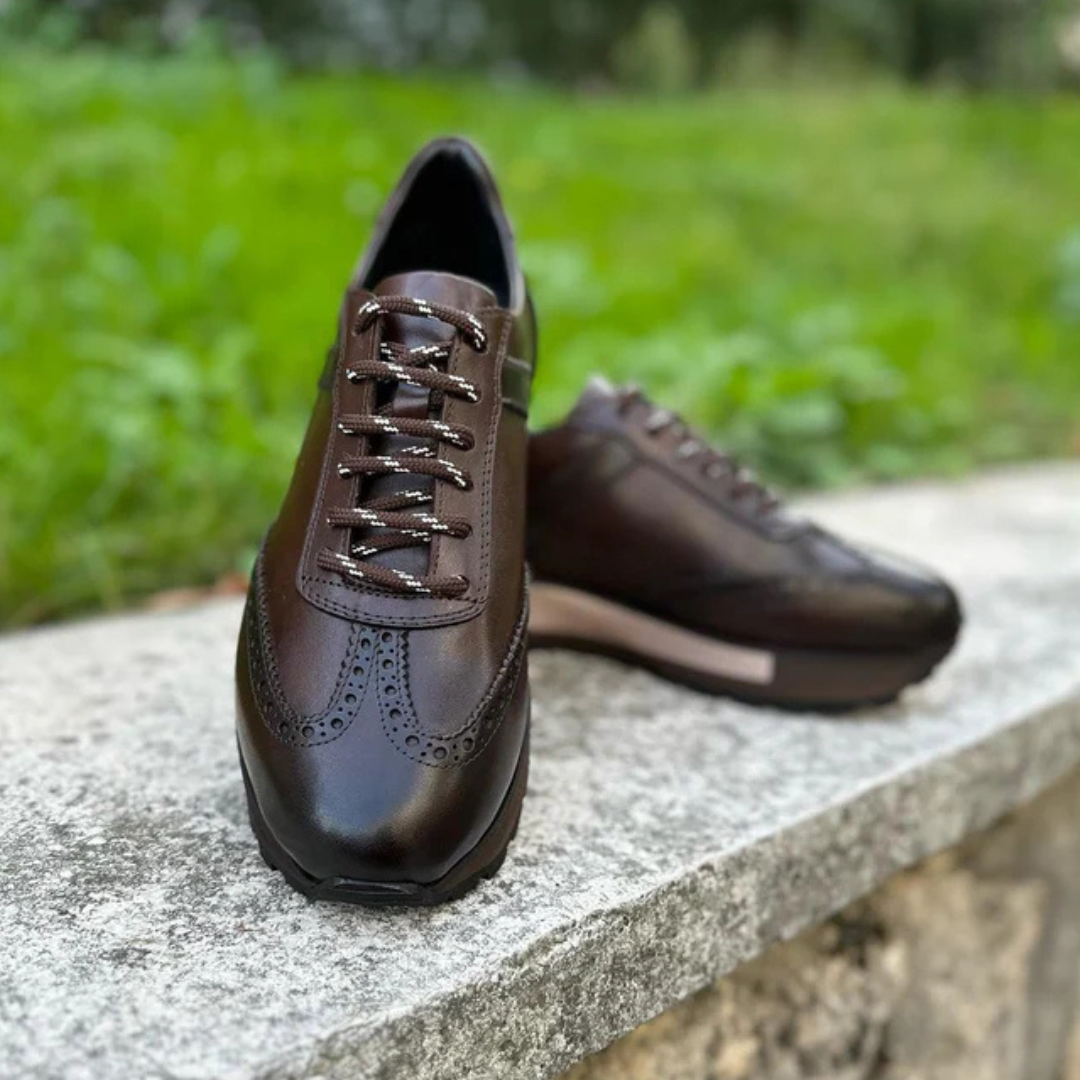 Zapatos Deportivas de Cuero Genuino
