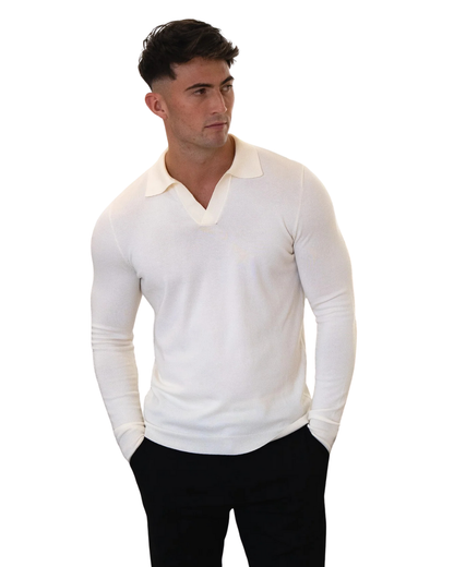 Polo de Manga Larga Suave y Transpirable para Hombre