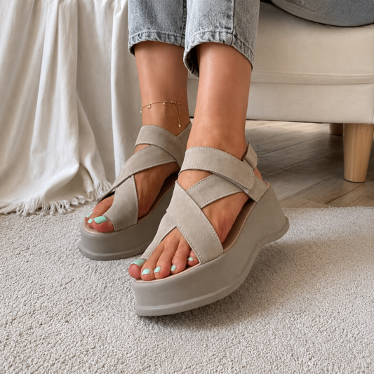 Sandalias de Plataforma con Tiras Cruzadas