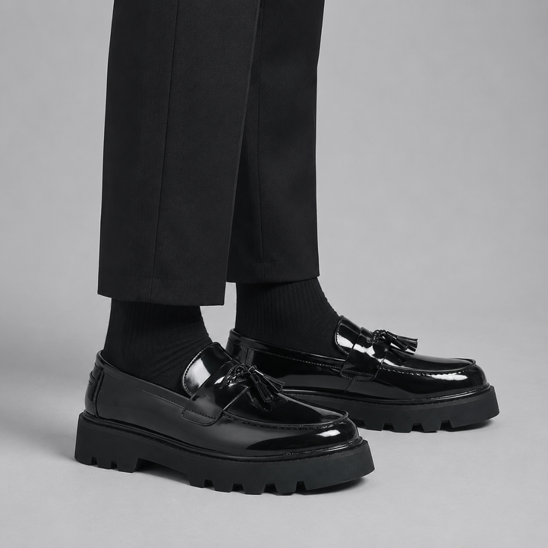 Mocasines de charol con borlas y suela Track®