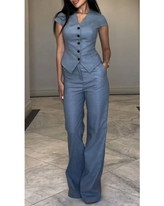 Conjunto de Lino con Blusa y Pantalón Frescura y Sofisticación