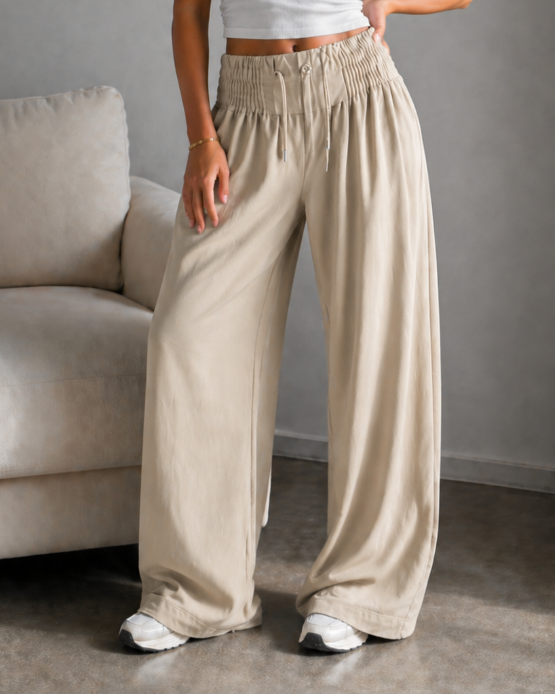 Pantalón Holgado de algodón y lino®