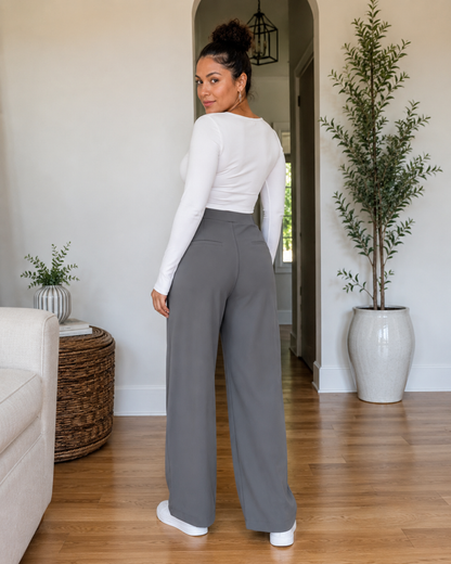 Pantalón de Vestir Elástico de Pierna Recta®