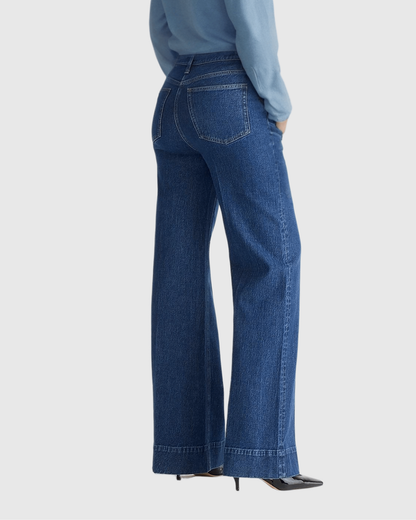 Pantalón de Cintura Alta y Corte Ancho