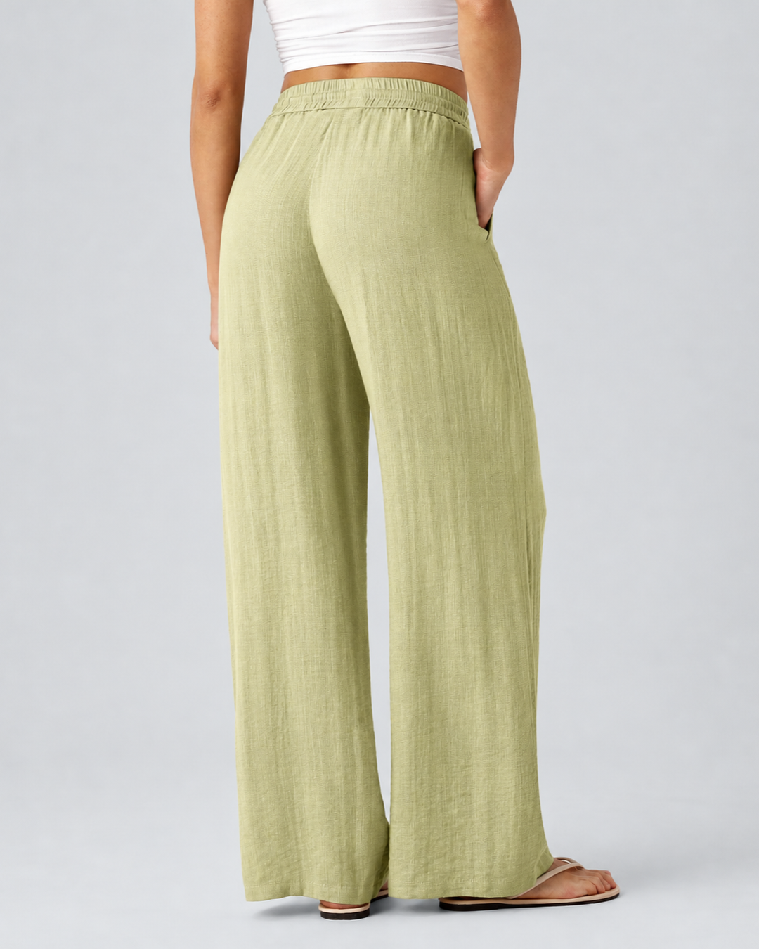 Pantalón de Pierna Ancha con Cintura Alta
