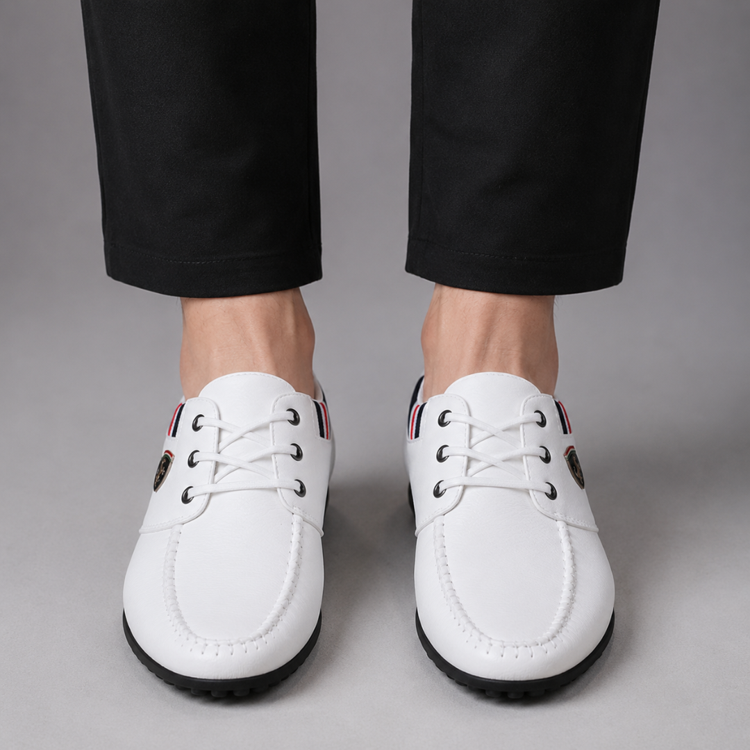 Zapatos Informales con Cordones y Costuras Visibles