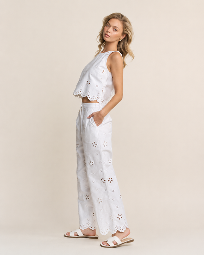 Conjunto de Lino con Bordado