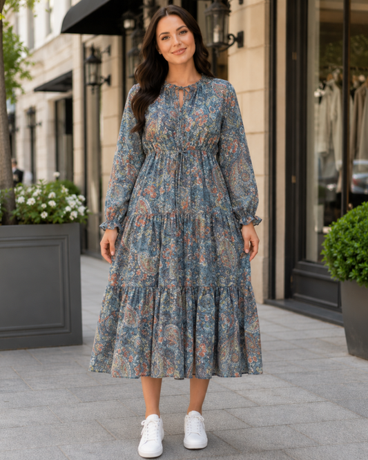 Vestido Estampado con Cintura Ajustable®