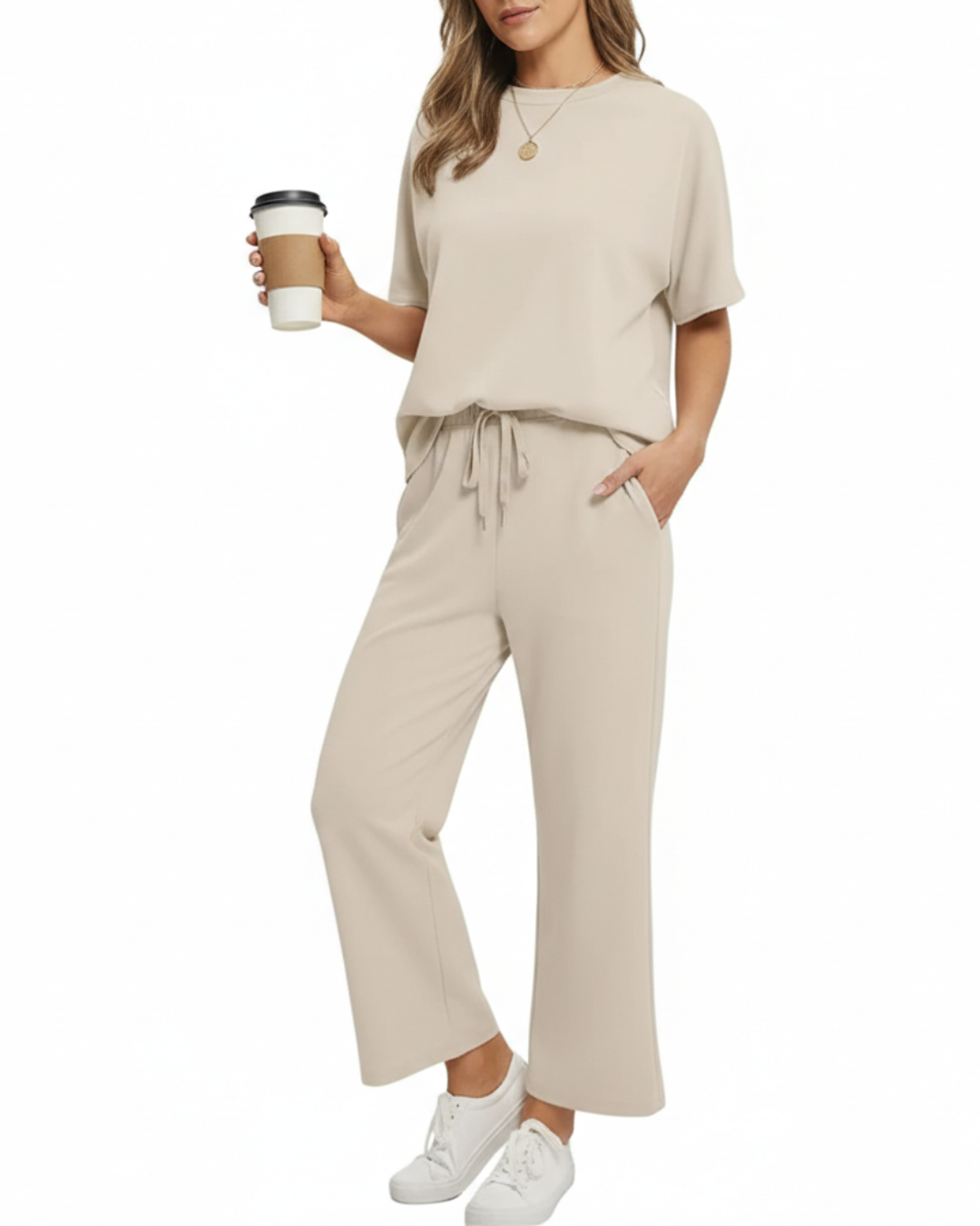 Conjunto Casual de Camiseta y Pantalón Versátil