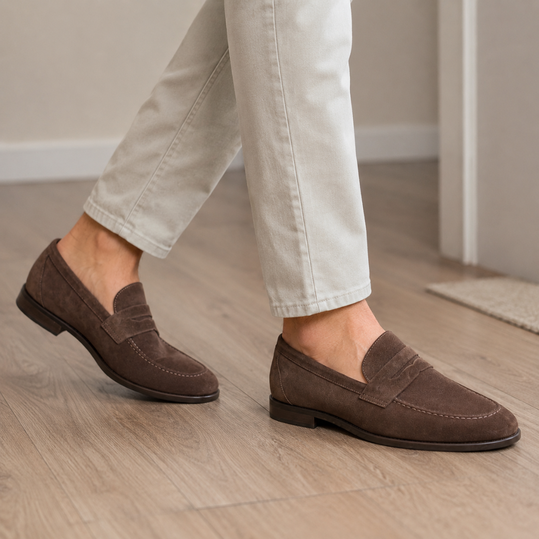 Mocasines de Hombre con Acabado Terciopelado y Diseño Clásico®