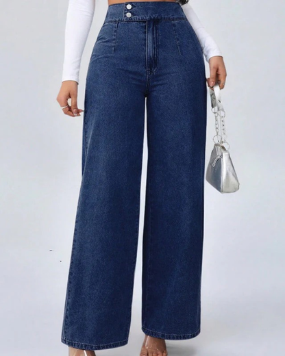 Jeans de Tiro Alto y Pernera Ancha
