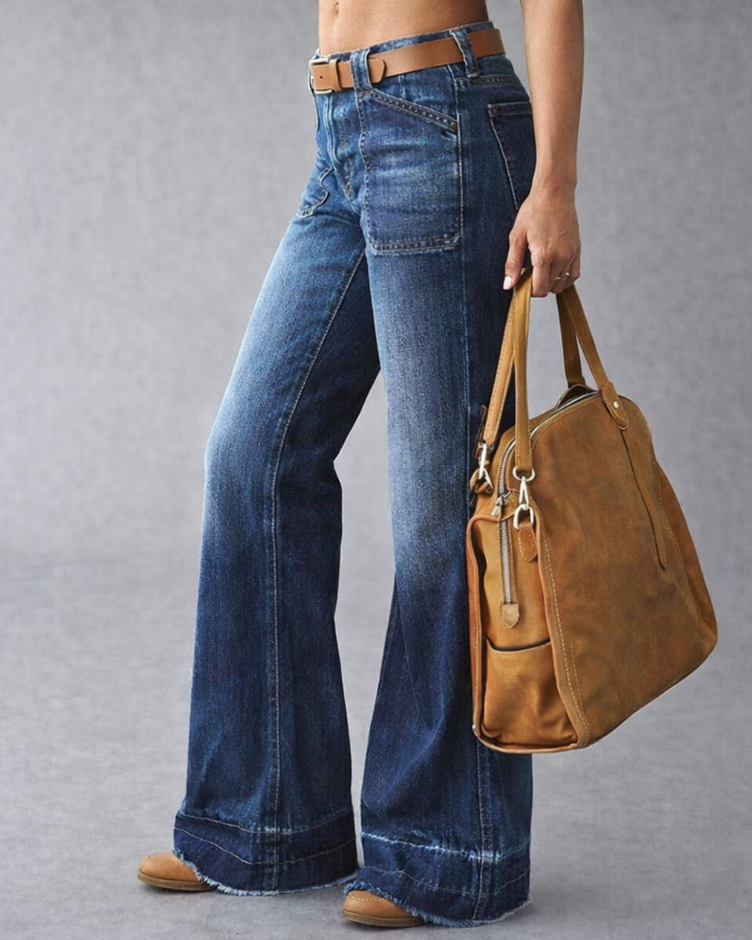 Jeans Acampanados Retro con Bolsillos para Mujer®