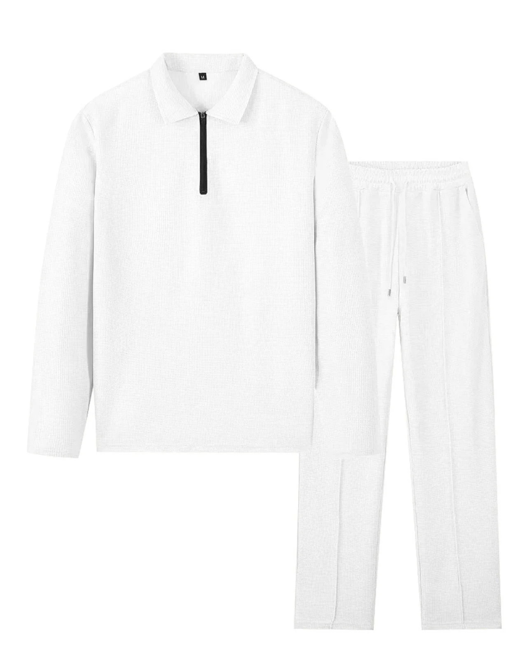 Conjunto de Sudadera en Punto Gofre y Pantalón Recto