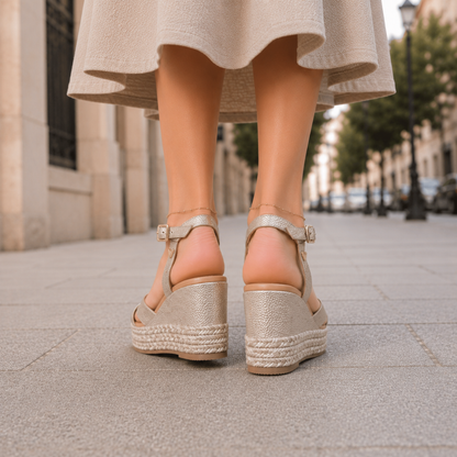 Sandalias de Cuña con Tiras Cruzadas®