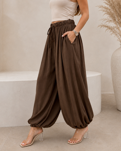 Pantalón Bombacho Fluido con Cintura Ajustable®