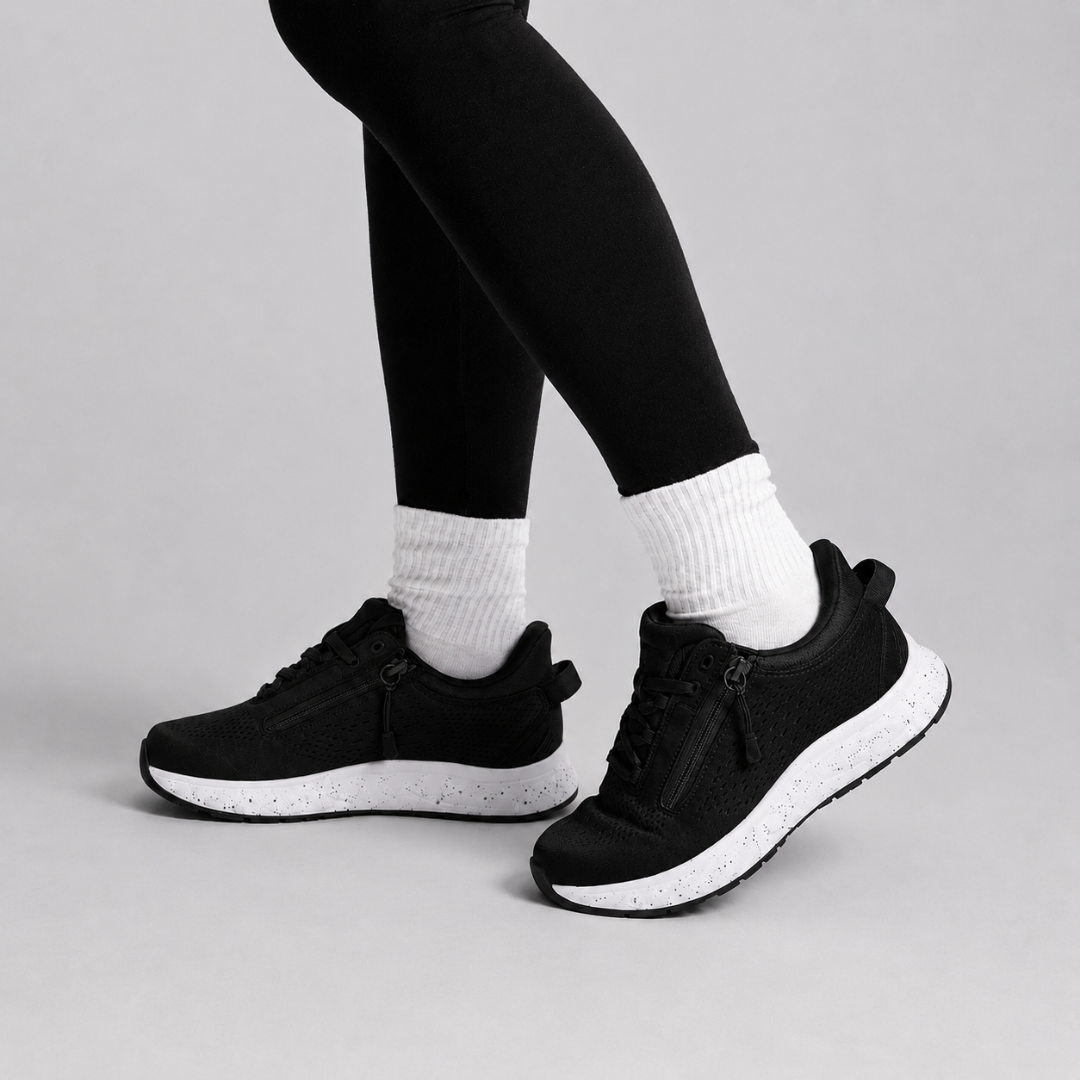 Zapatos adaptables con doble cremallera