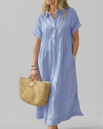 Vestido Camisero de Rayas Roma
