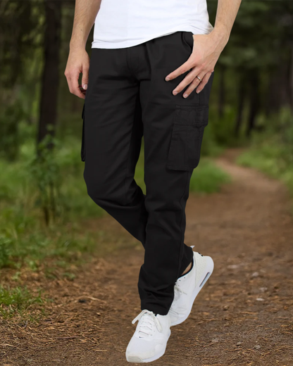 Pantalones cargo de algodón elástico para hombre