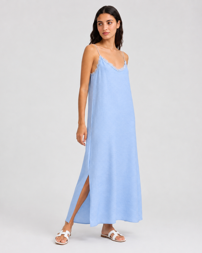 Vestido Lencero Largo con Encaje®