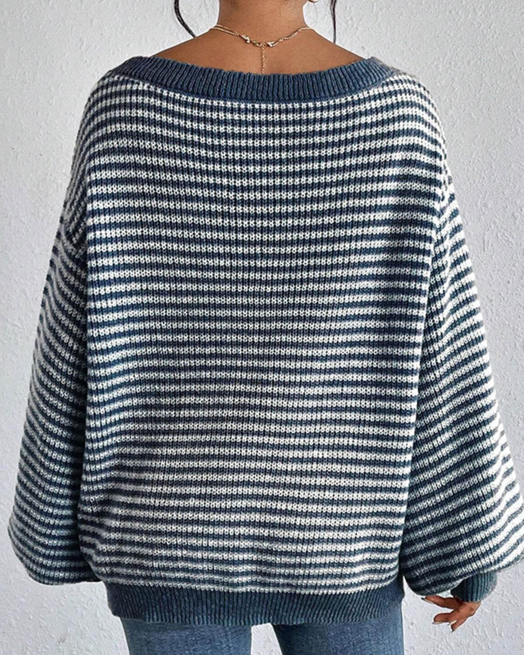 Suéter de Punto Oversize de Manga Larga con Hombros Descubiertos para Mujer®