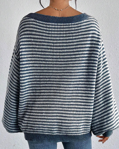 Suéter de Punto Oversize de Manga Larga con Hombros Descubiertos para Mujer®