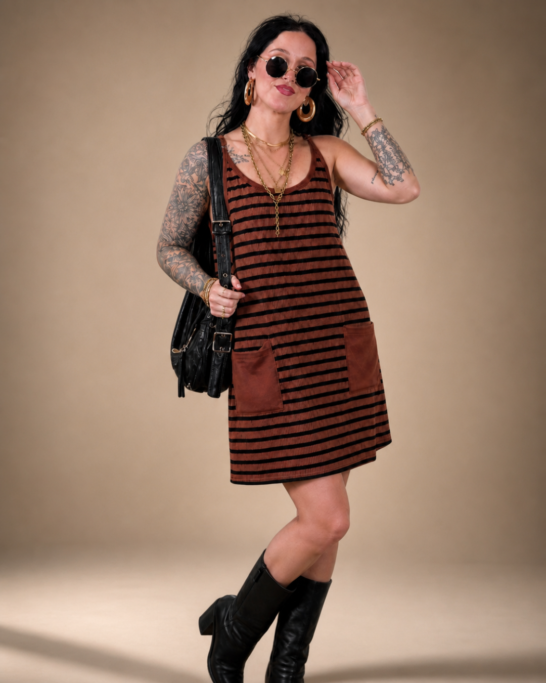 Vestido Casual con Bolsillos Frontales