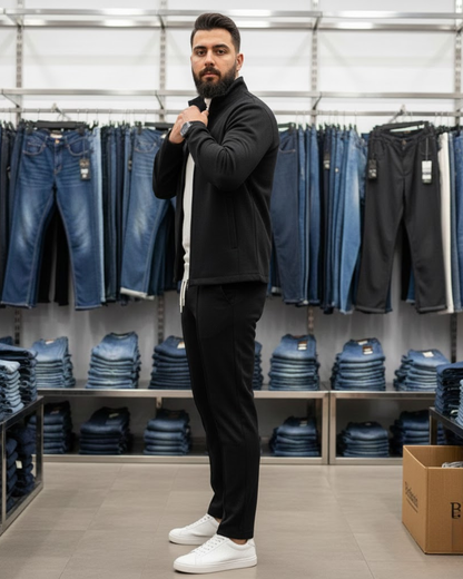 Conjunto deportivo bordado de dos piezas muy versátil para hombre