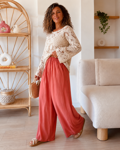 Pantalón Palazzo Fluido de Cintura Elástica®