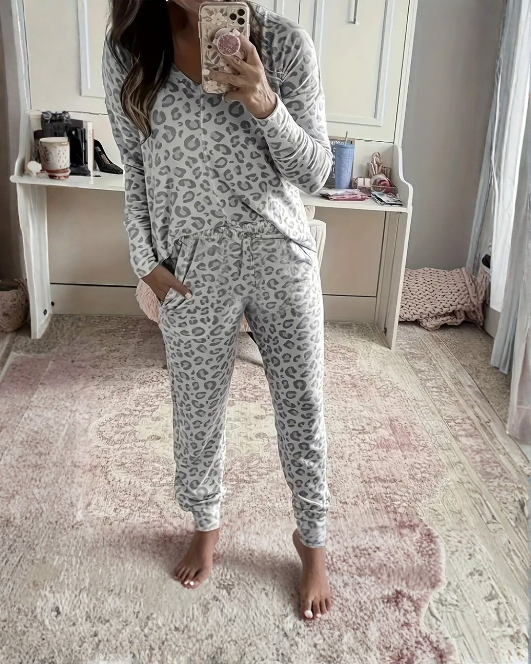 Conjunto de Descanso con Estampado de Leopardo para mujer®