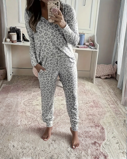 Conjunto de Descanso con Estampado de Leopardo para mujer®
