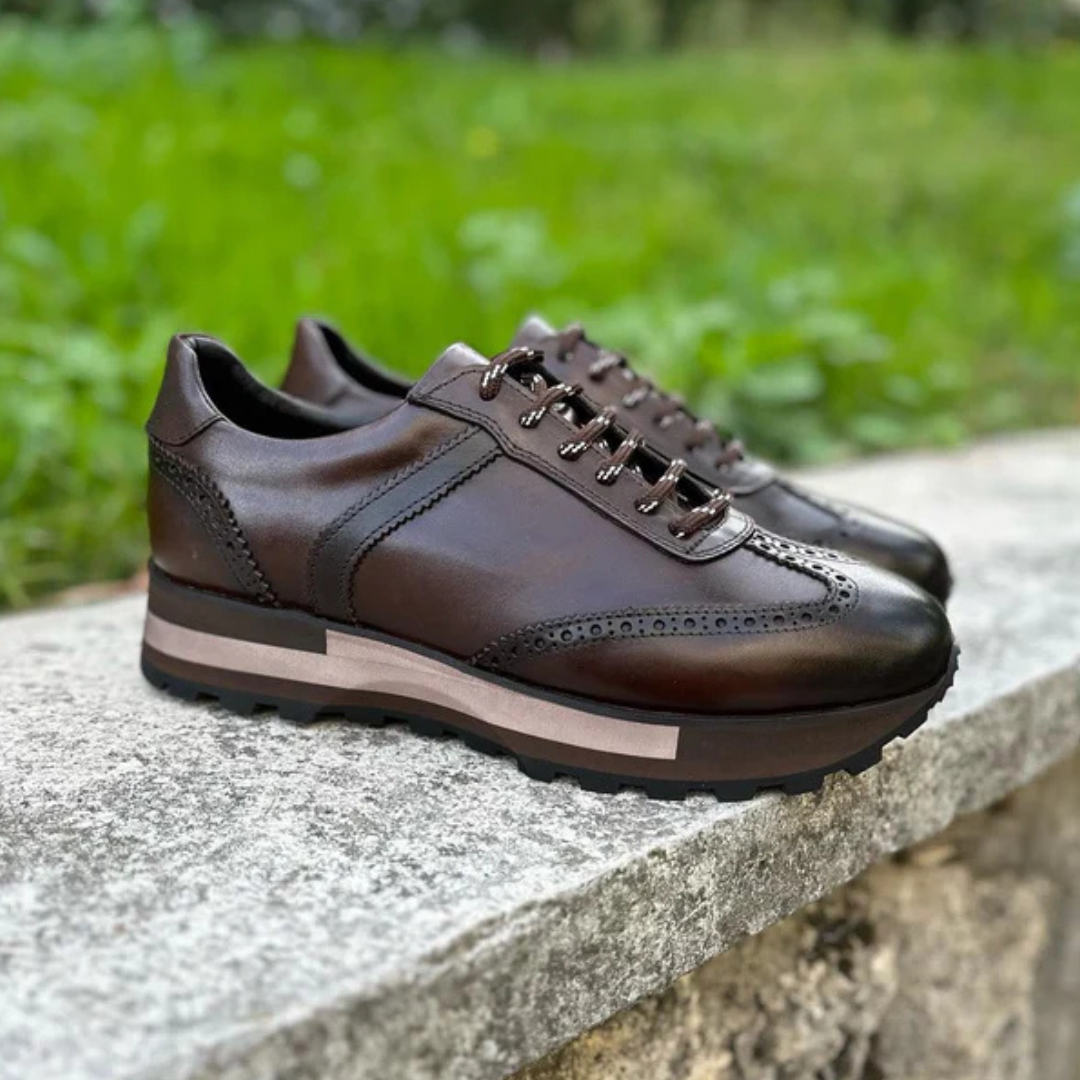 Zapatos Deportivas de Cuero Genuino