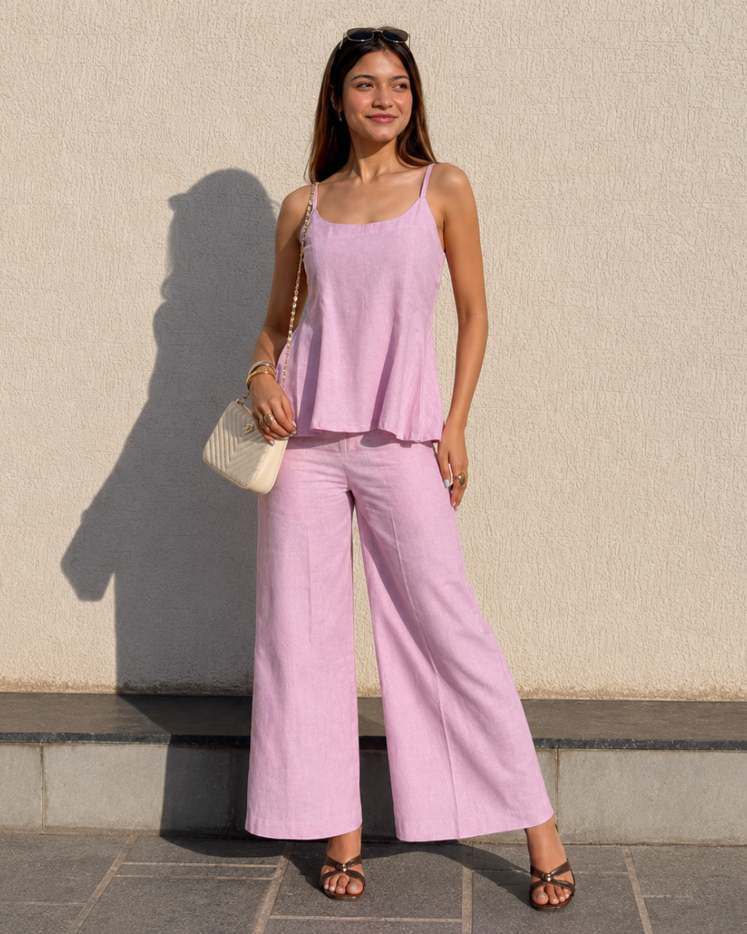 Conjunto de Top con Tirantes y Pantalón Amplio
