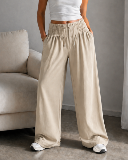 Pantalón Holgado de algodón y lino®